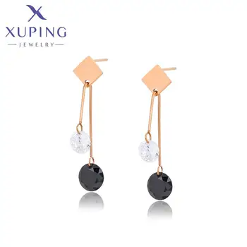 80922 XUPING Jewelry Wholesale Bulk Rose Gold Plated Drop Fashion Jewelry Earrings Women Stainless Steel Earrings