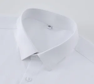 Wholesale White Wrinkle-free Formal Dress Shirts Customized Long Sleeved Office Business Men's Shirts