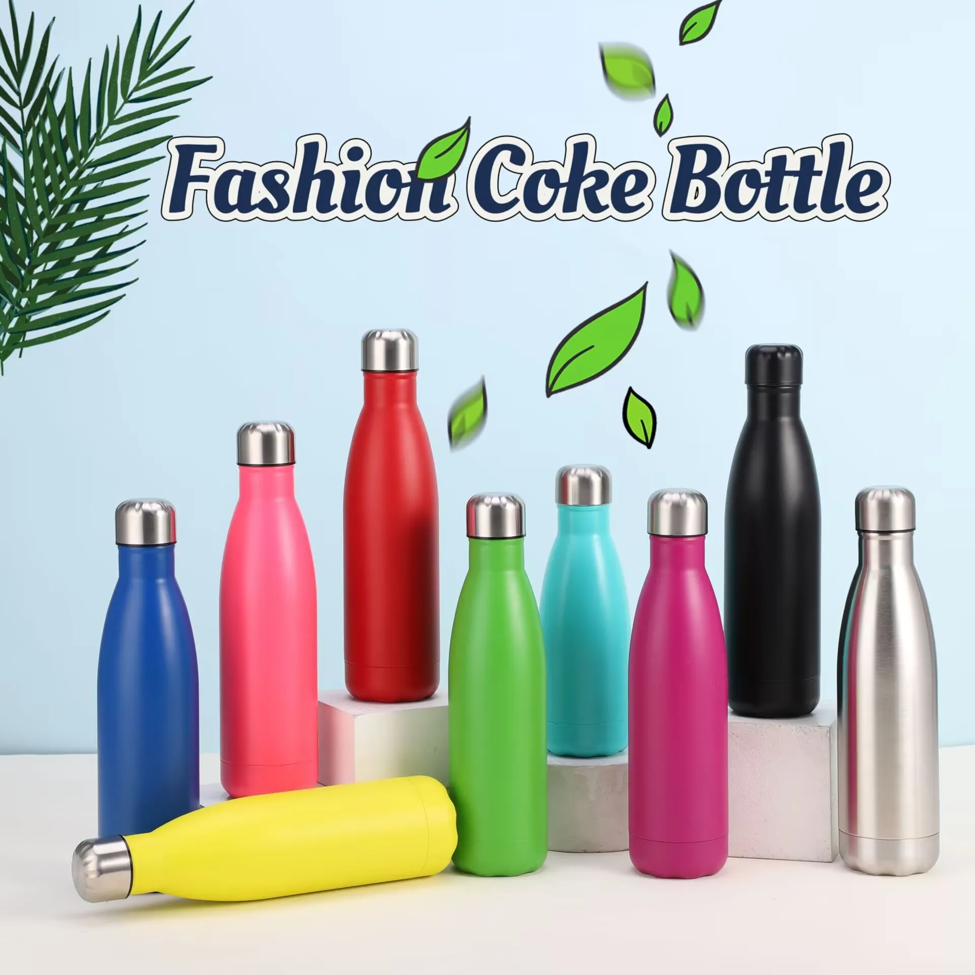 Wholesale Customized Logo 500ml Stainless Steel Water Bottles Double ...