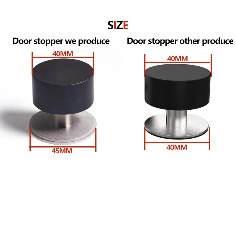 Self Adhesive Door Stopper Wall Protector Wall Mounted Stainless Steel