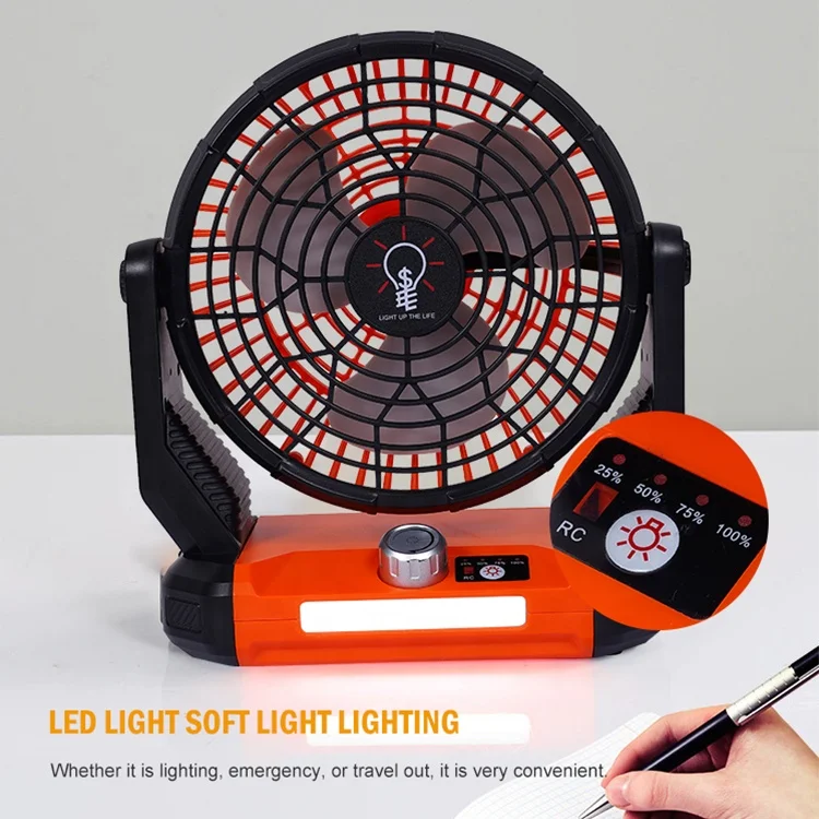 Factory Direct Remote Control Camping Fan Rechargeable 12v 5w Portable Solar Camping Fans with Solar Panel