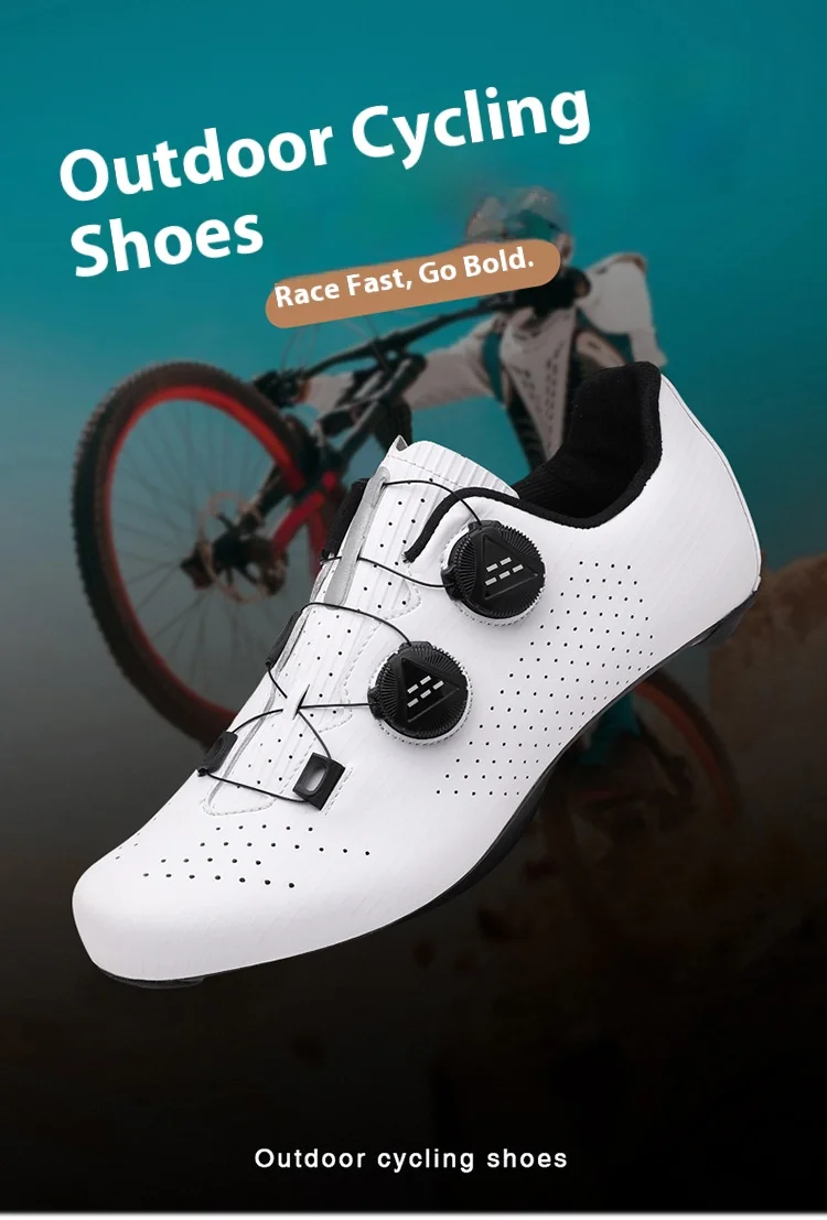 Fashion Breathable Carbon Fiber Road Lock Outdoor Shock-Absorbing Hard-Soled Dynamic Cycling Shoes for Sportwear Customization
