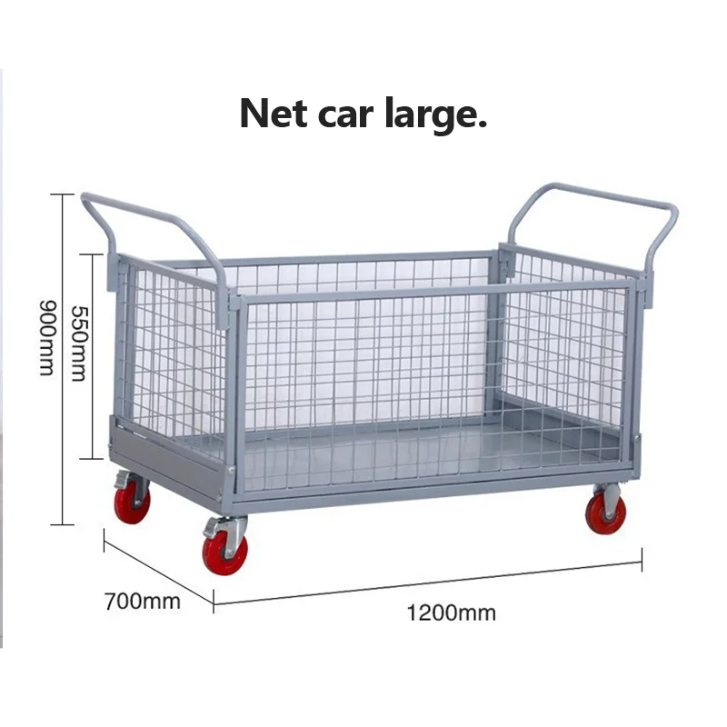 for construction site farm materials transport wholesale wheel heavy 4 wheels electric platform hand cart for warehouse