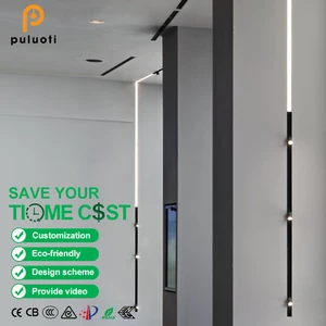 PULUOTI Modern Hotel LED Grilles 10W 20W 30W Adjustable Aluminum Magnetic Track Lights for Decorative Purpose COB Chip