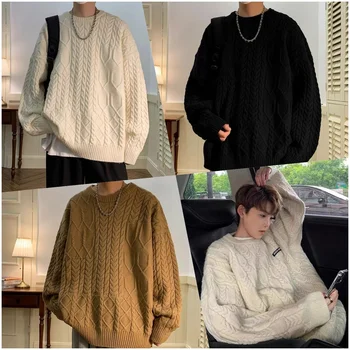 Wholesale new custom high quality crew-neck casual men's sweater pullover sweater long sleeve knitted crew neck sweater for men