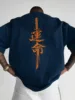 Blu navy con stampa arancione