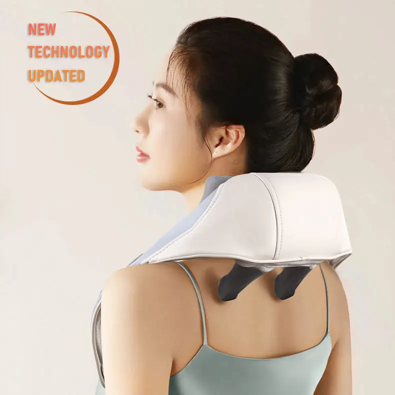 Hot Compress Heating Tapping Electric Deep Tissue 3d Neck Shoulder Kneading Massage Shiatsu Neck 3499