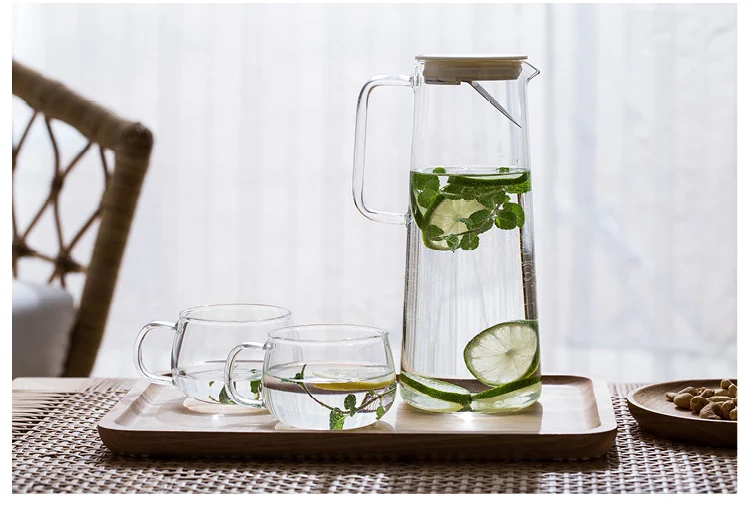 Tradineur Brocca In Vetro Trasparente Da 1,16 Litri – Ideale Per Acqua, Succhi, Limonata E Tè Freddo - 4