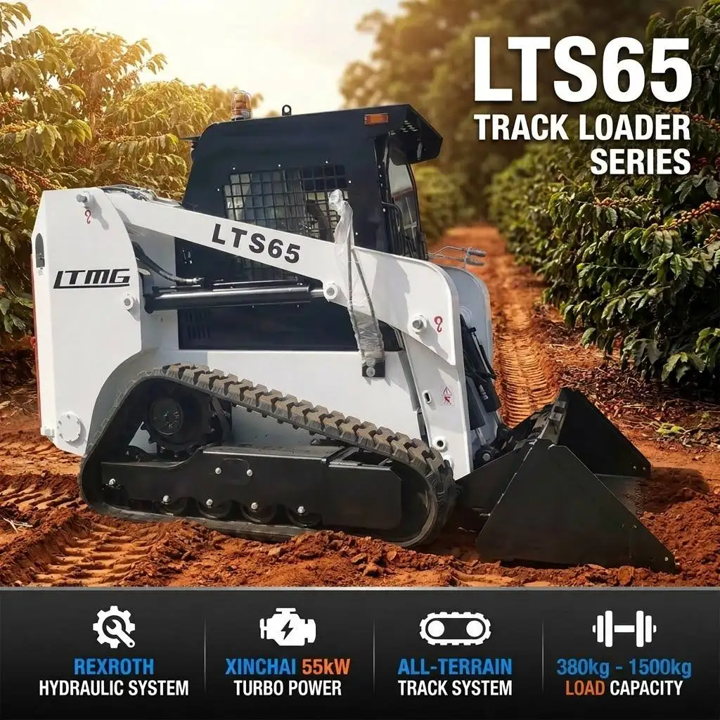 LTMG Crawler Skid Steer Loader diesel 45KW 55 KW 75HP 700KG 850KG  Mini Skid Steer Loader Carregador with Quick Hitch