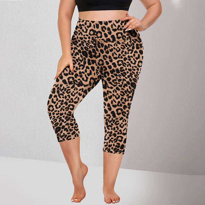 Summer Solid Wrinkle-Resistant Yoga Pants Plus Size High Elastic Waist Hip Lift Tummy Co detail