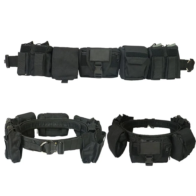 Outdoor Nylon Detachable Adjustable Waist Belt Set with Multifunctional Combination Patrol Waist Belt