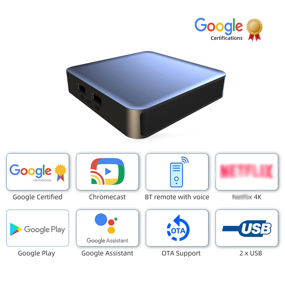 限定 4K Google tvbox Dcolor GD2 Google Certified TV Box - 4K, 2GB RAM, 32GB Storage