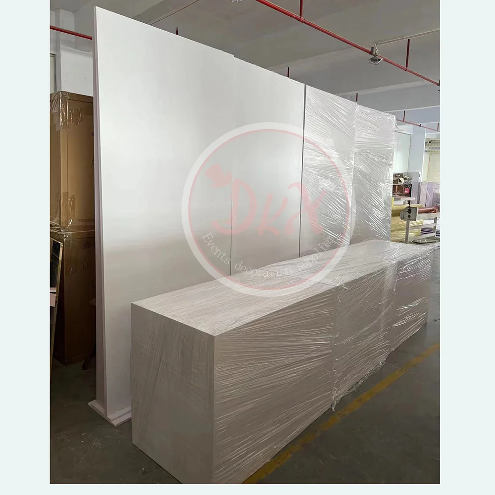 Cheaper White Simple Pvc Panel Cardboard Wedding Backdrop Back Drop Boards for Sales