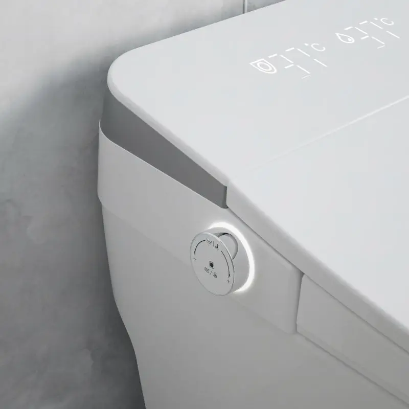 LED Display Screen Intelingent Bidet Heated Seat Foot Induction Flush Remote Control Smart Toilet