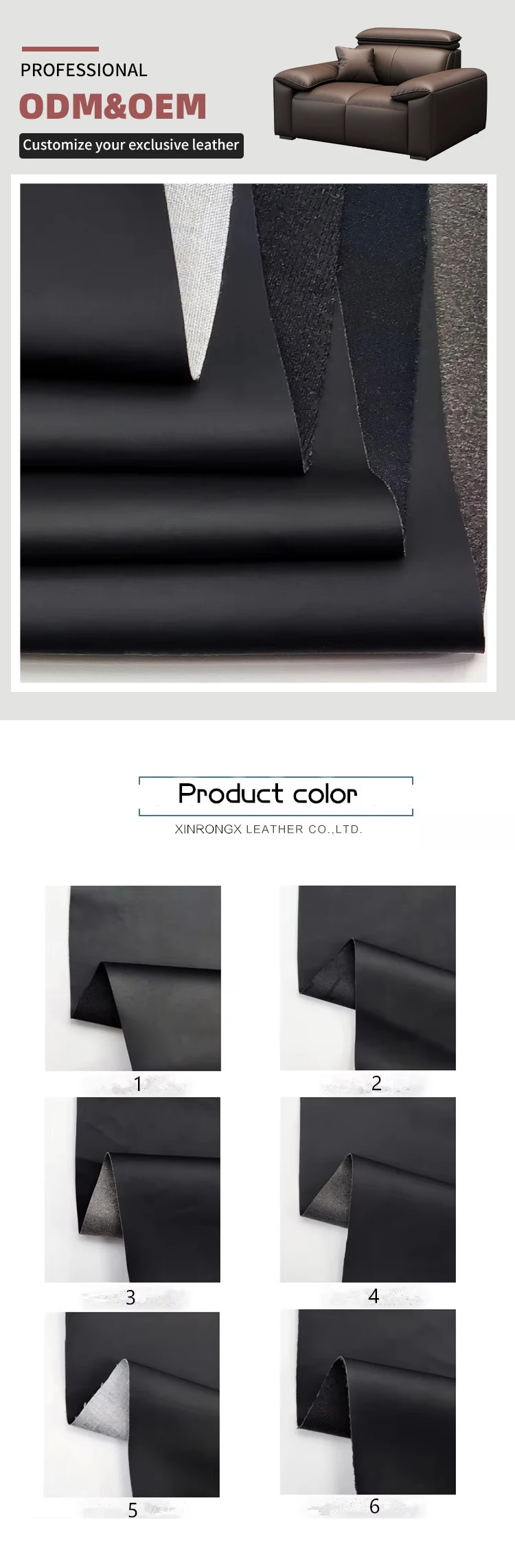 Flame Retardant and Eco Friendly PVC Leather for Bags Customizable in 54/55" Width and 0.5-1.0mm Thickness