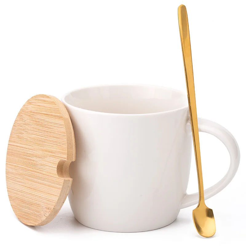 Simple Hotel Souvenir Mug White Ceramic Advertising Mug with Logo Engraving for Tea Cups & Saucers