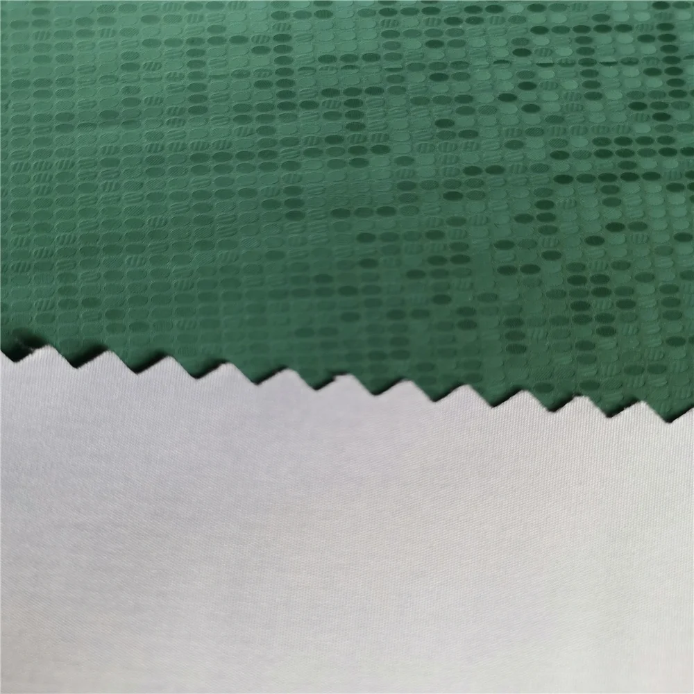 PU transfer laminated 75d 240T 100% polyester pongee PU film fabric for down jackets