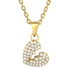 gold cable chain+Gold tear heart pendant