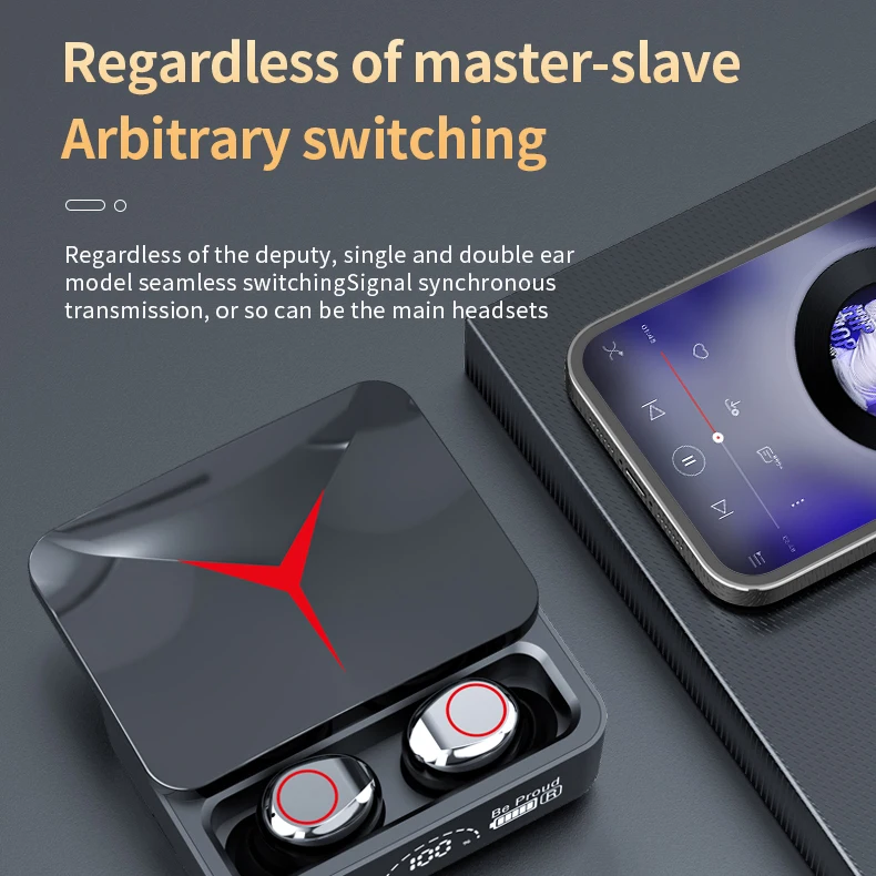 M90 Pro беспроводные наушники ENC шумоподавляющие микрофонные с 1200 мА · ч зарядным отсеком и