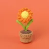 Orange-daisy potted plant-mini wool basin