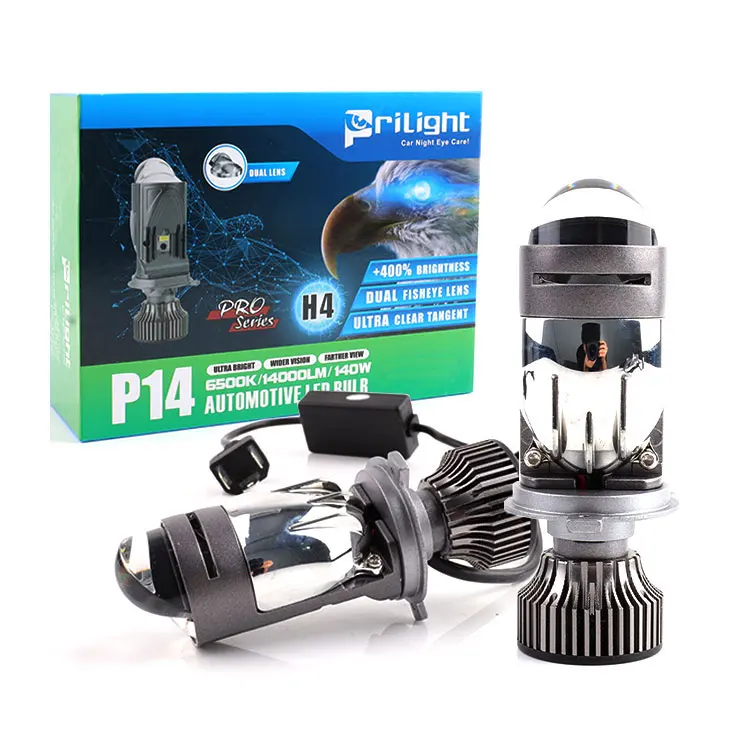 H4 Mini Bi LED Projector 140W 14000LM Super Bright High Low Beam Car Led Headlights Projector Bulbs