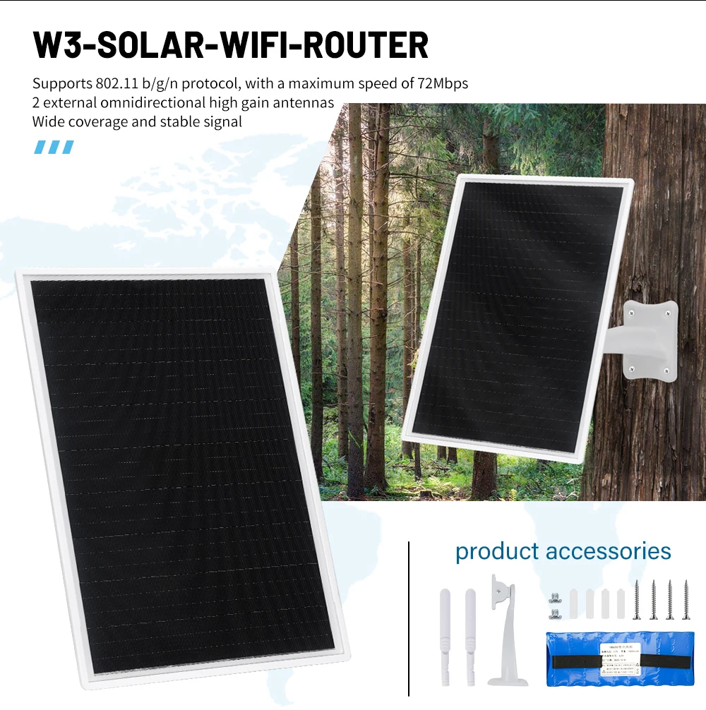 Wireless Solar Wifi Hotspot 72mbps Builtin 25000mah 8 Devices Wifl