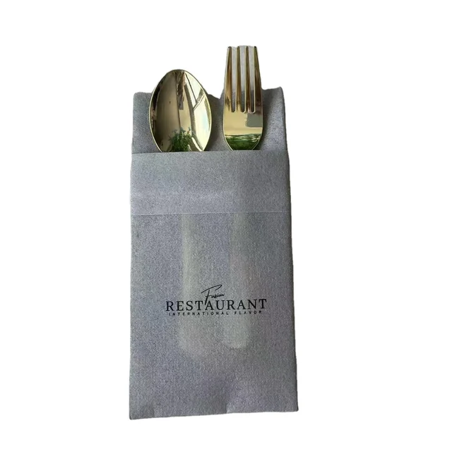 gray color cutlery  colored  Airlaid paper napkin,pack of 50,line-feel disposable napkins