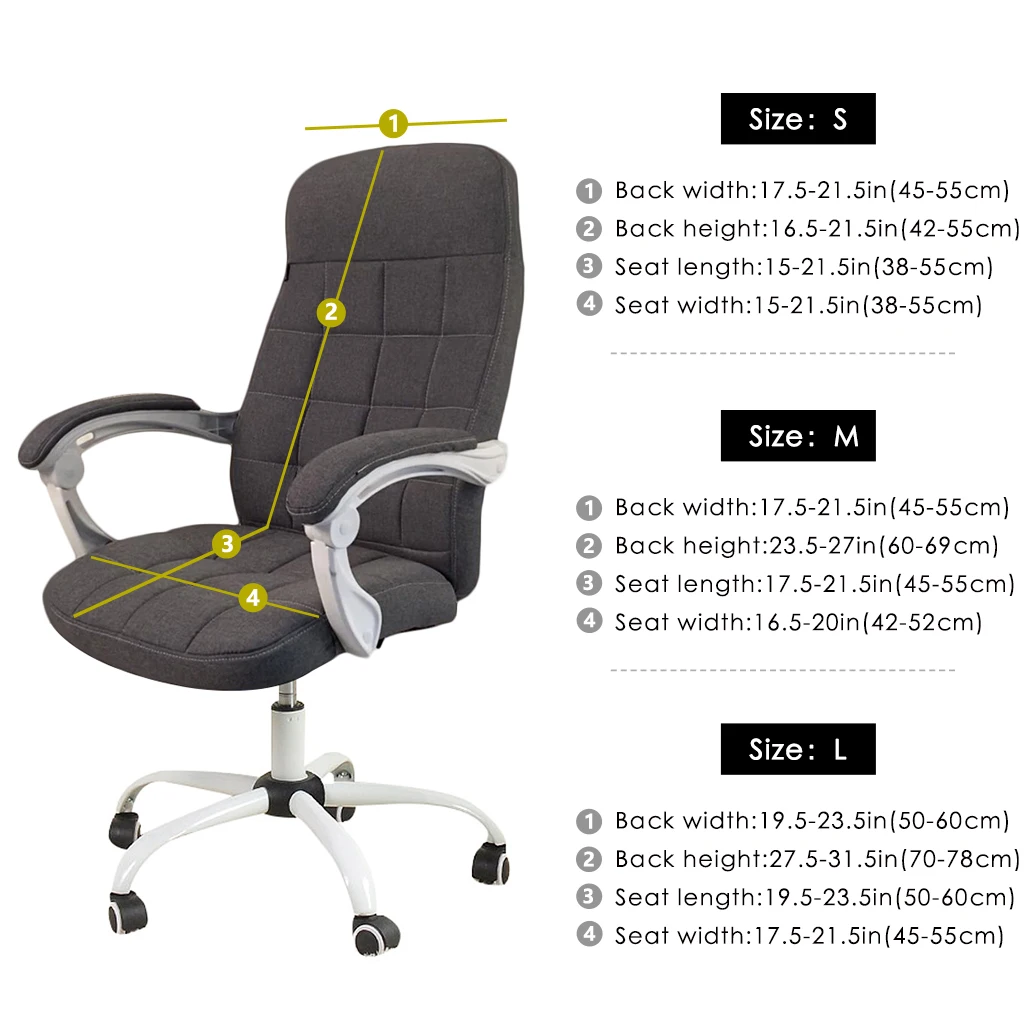ForcheerTypist Office Chair Covers Stretchable Computer Desk Chair Covers  Mid High Back Universal Executive Boss Chair Covers