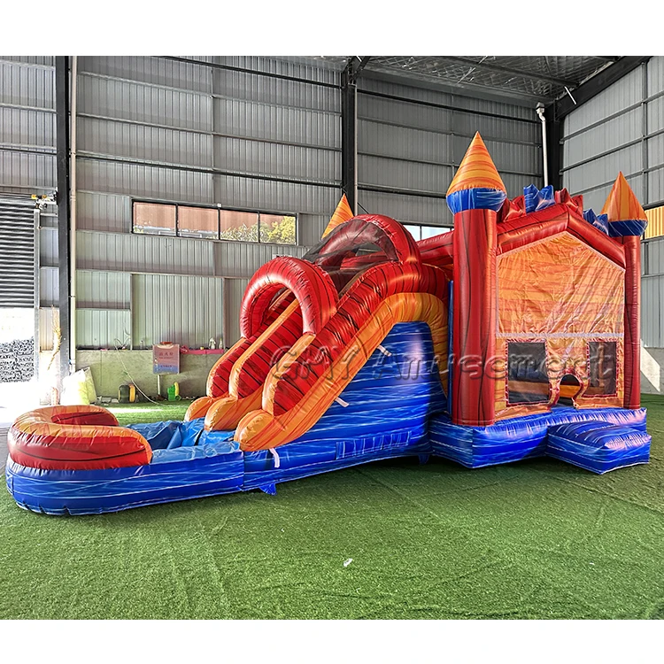 Commercial waterslide inflatable bouncer with pool