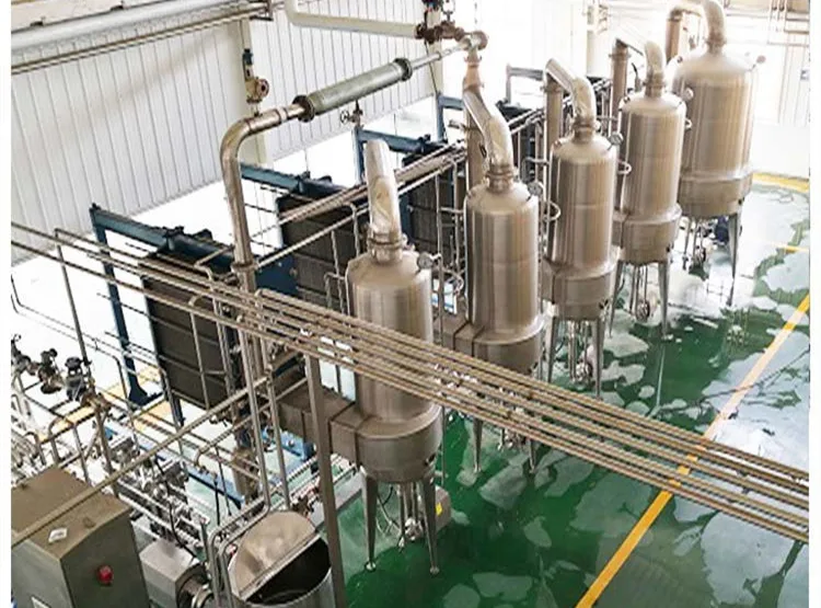 Multi-effect juice plate evaporation system Multi-effect juice plate evaporation system