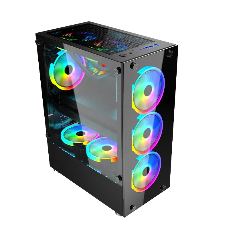Hot Sell Oem case Gaming Computer Tempered Glass Wtih Argb Fans Pc case Full Tower 850w Power Supply Make in China