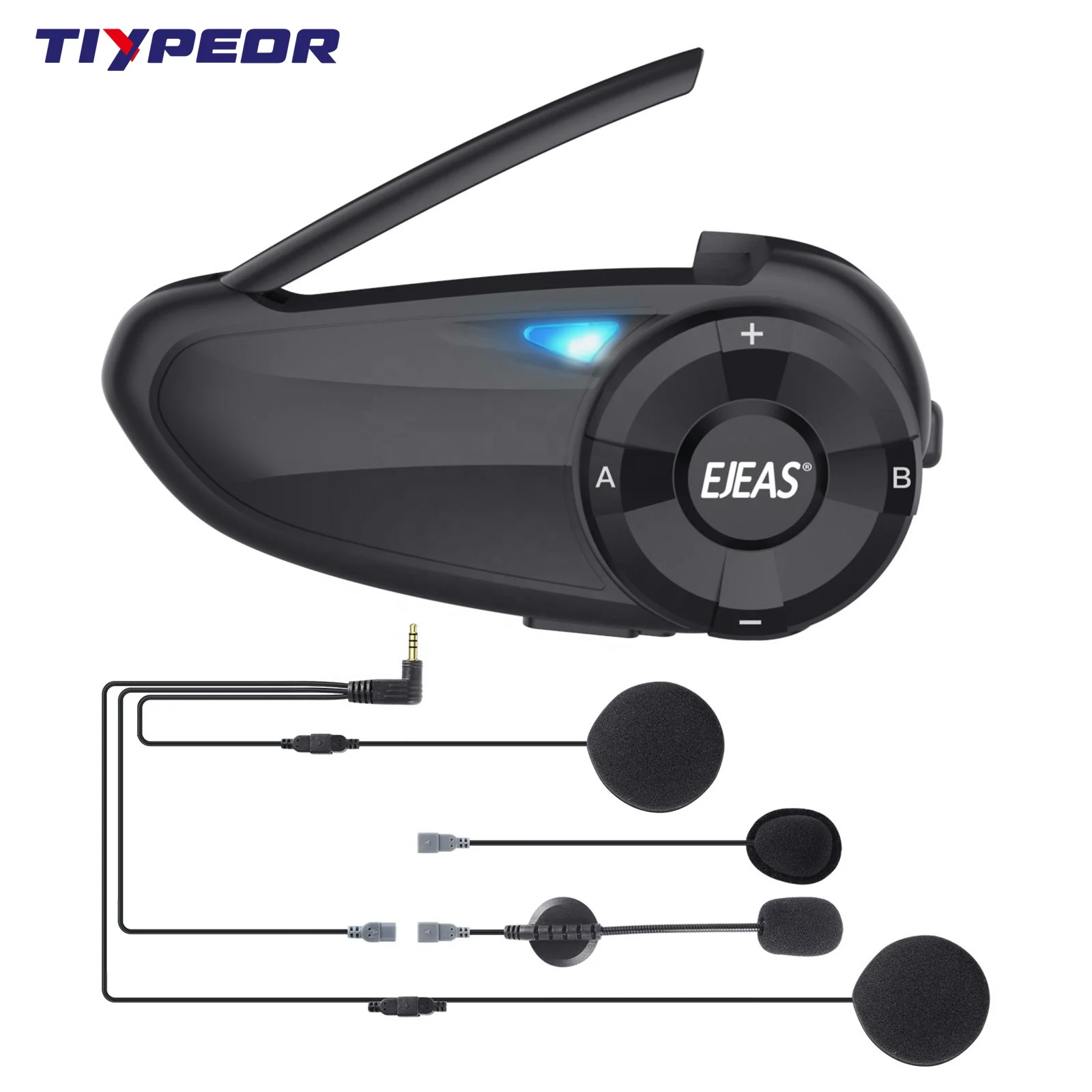 TIYPEOR EJEAS Q7 Full Duplex FM Radio Helmets Motorcycle Intercom Waterproof Bluetooth Intercomunicador