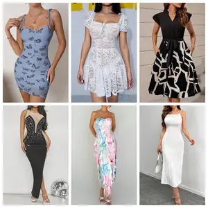 Wholesale High Quality South Spring Summer New Frilly Lace Dress Women's Fluffy Sleeves Elegant Dress