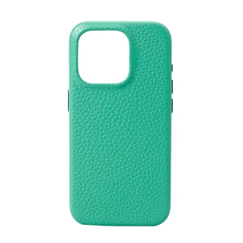 Zenos New vegetarian leather phone case with pebble pattern iphone case magnet with customized logo