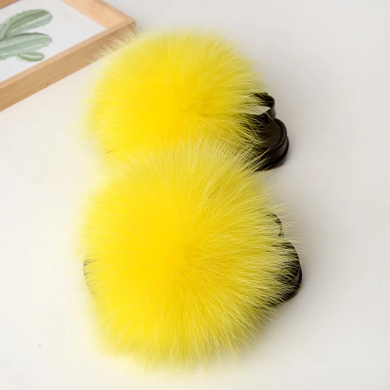 fur slippers with back strap