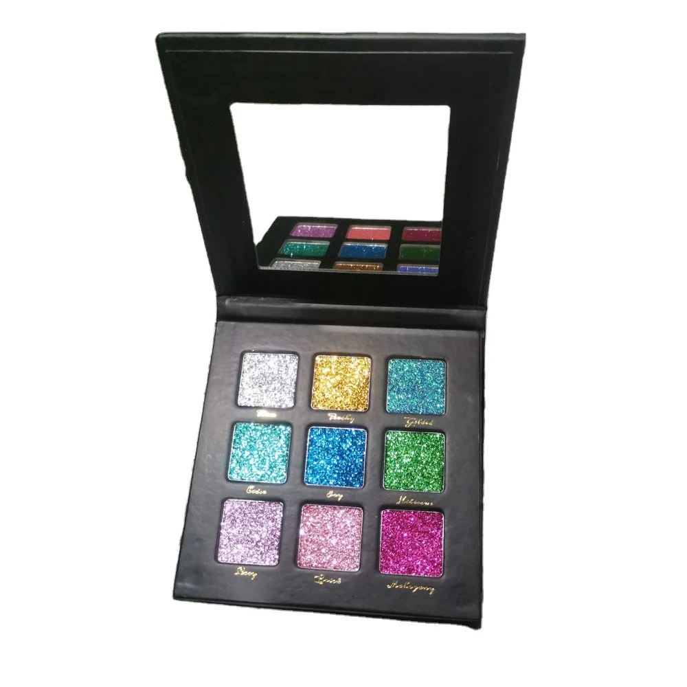 9 видов цветов полный блеск Тени для век Красота ослепительные Тени Палитра Косметика частной марки