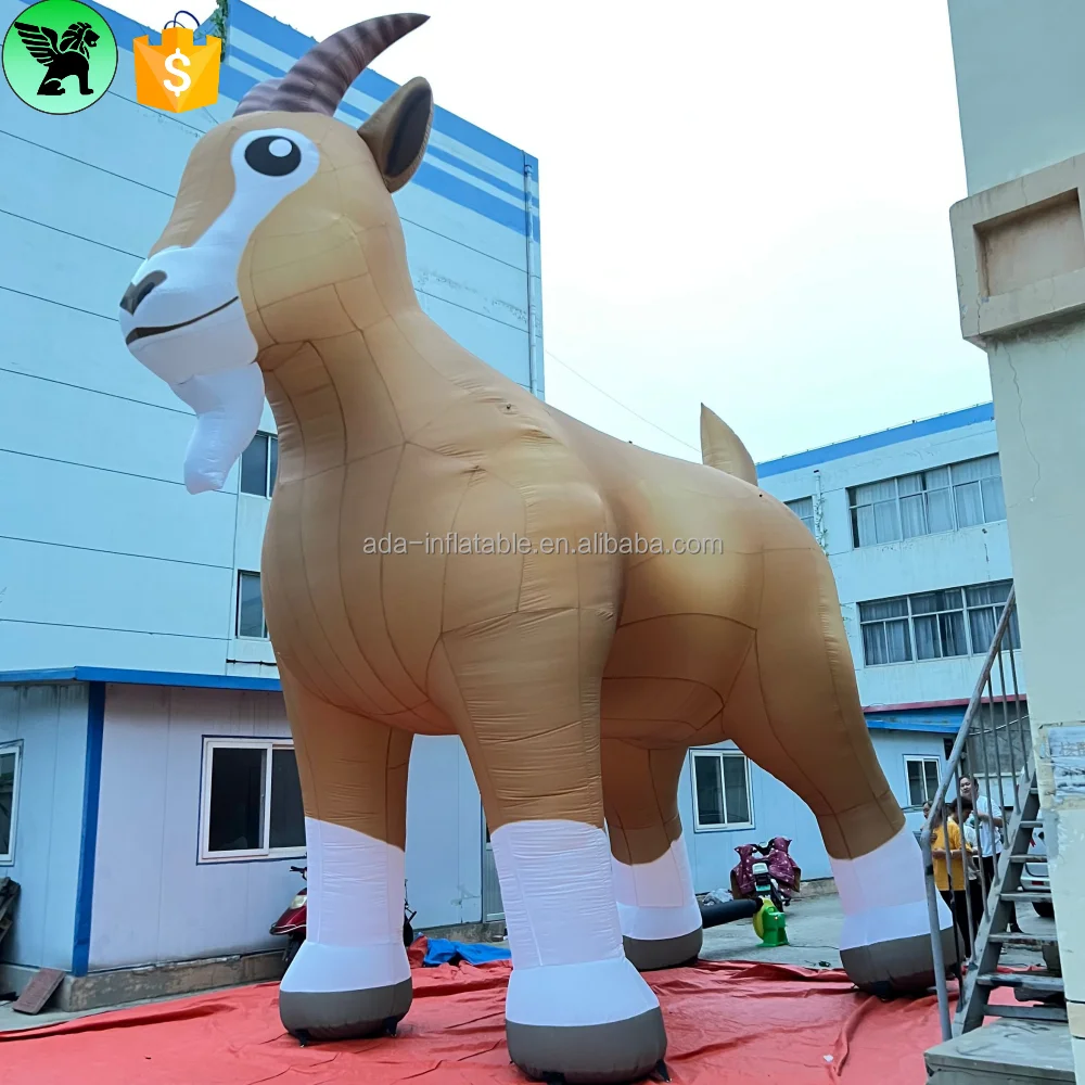 Giant Promotional Goat Inflatable, 22.96ft Customizable Holiday Event ...