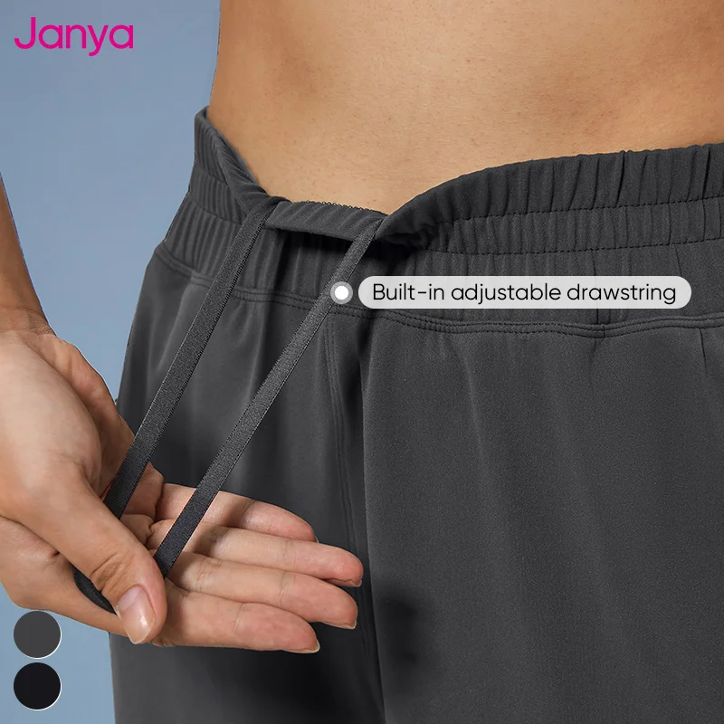 Janya Loose Hidden Drawstring High Waist Quick Dry Breathable Solid Jogger Track Pants Casual Running Sports Pants with Zip Legs thumbnail