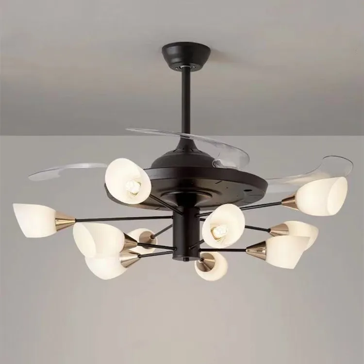 LED Ceiling Fan Light 2 in 1 E27 Vintage Home Decor Lamp 12W 24W Kitchen Dining Room Restaurant Night Market Toilet AC 12V 220V