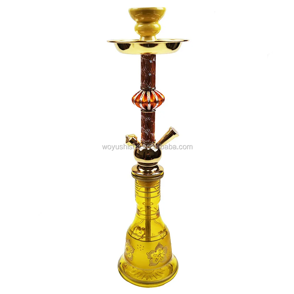 Woyu Wholesale Dubai Glass Chicha Narghile With Double Hookah Head