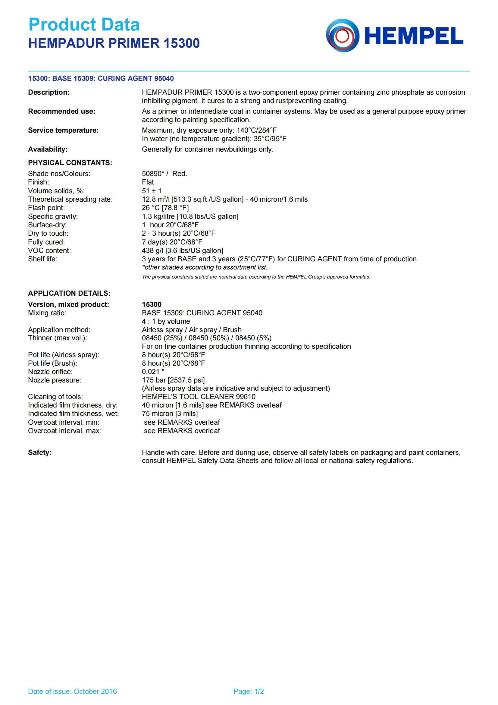 Hempel Hempadur Primer 15300 Buy Epoxy Primer Containing Zinc Phosphate,Strong And