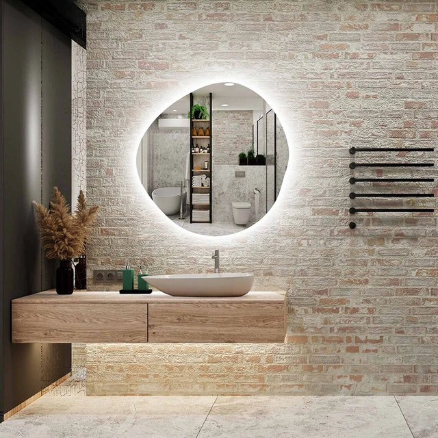 Round LED Mirror for Bathroom, Modern Decorative Mirror, LED Light,Makeup Mirror, Round Led Mirror Design, Led Vanity Mirror