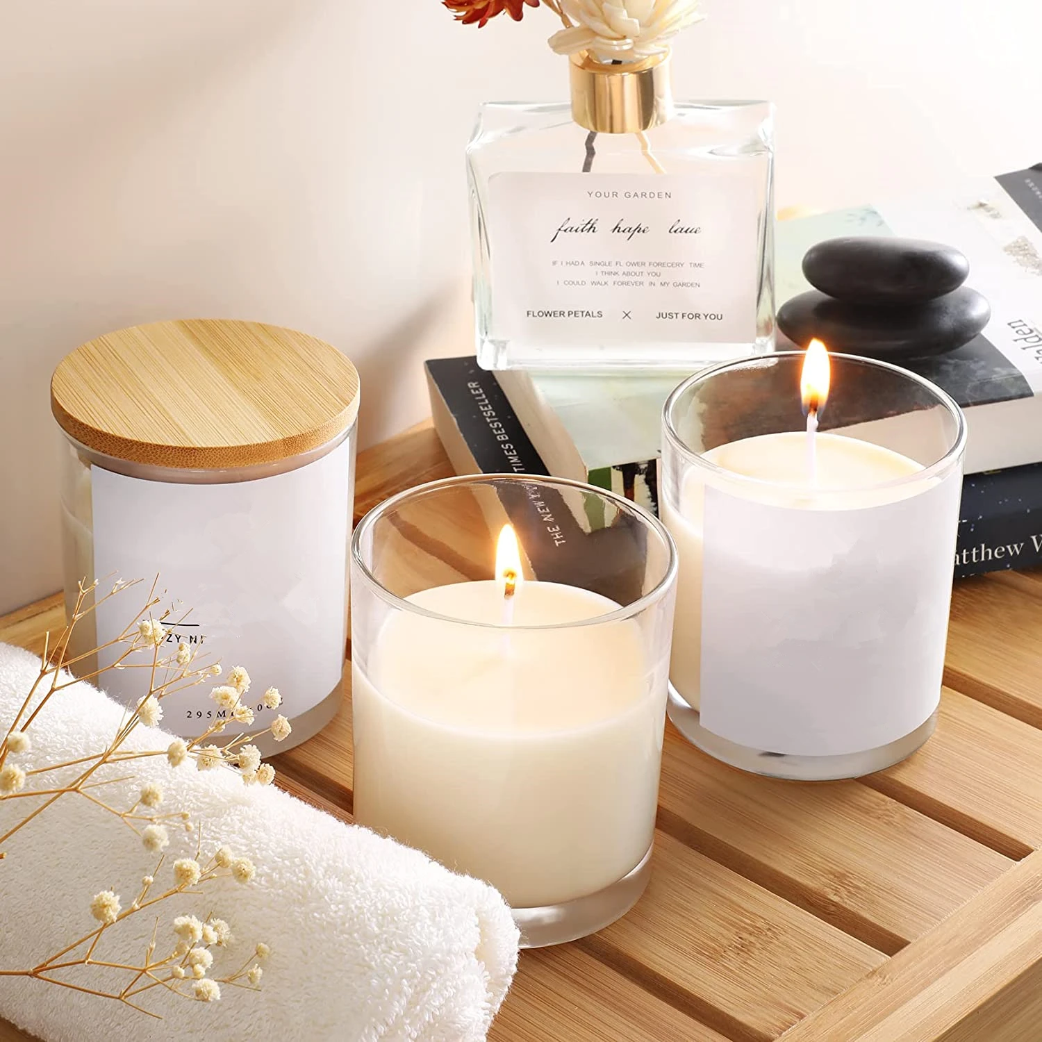 310ml Clear Transparent Glass Candle Jar Thick Glass Candle Jar With