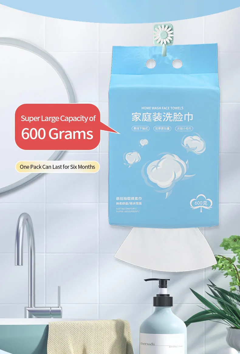 Big Bag 90gsm Cotton Fiber Paper Tissues 600g Jumbo Disposable Face