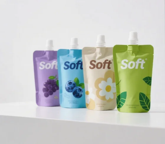 Customized Plastic Upright Bag Beverage Bag with Spout Heat sealed Liquid Beverage Juice Bag, Used for Milk