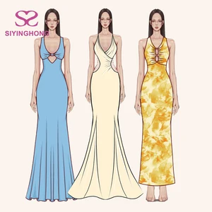 Clothing Custom High Quality Manufacturer Low MOQ Sexy Summer Print Long Dresses Elegant Evening Casual Women Lady Maxi Dress