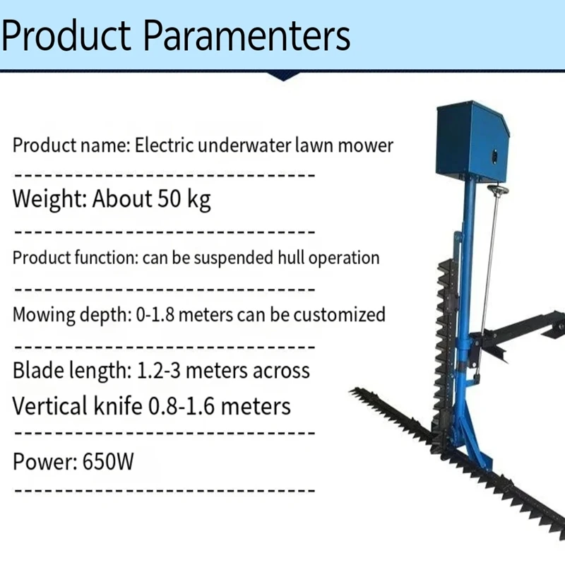 Electric Underwater Reed Grass Harvester Mower - 8HP Power