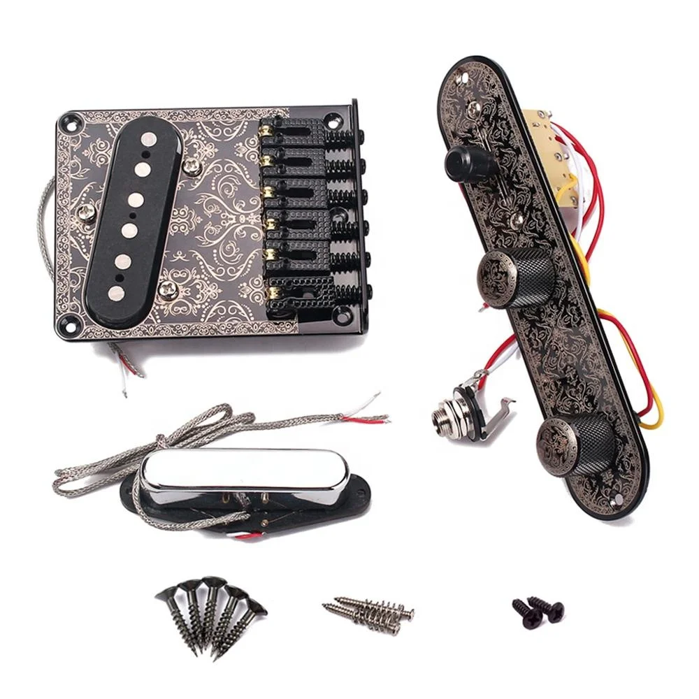 Custom Shop Telecaster Pickup and Bridge and Control Line  Set Te Le Tone Hand Wound  GMA09 Guitar Accessories