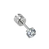 Zirconio blanco plateado (par)