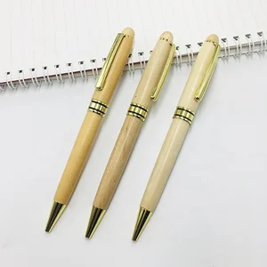 Custom logo Ballpoint Pens Wooden ECO Friendly Natural Wooden Pen